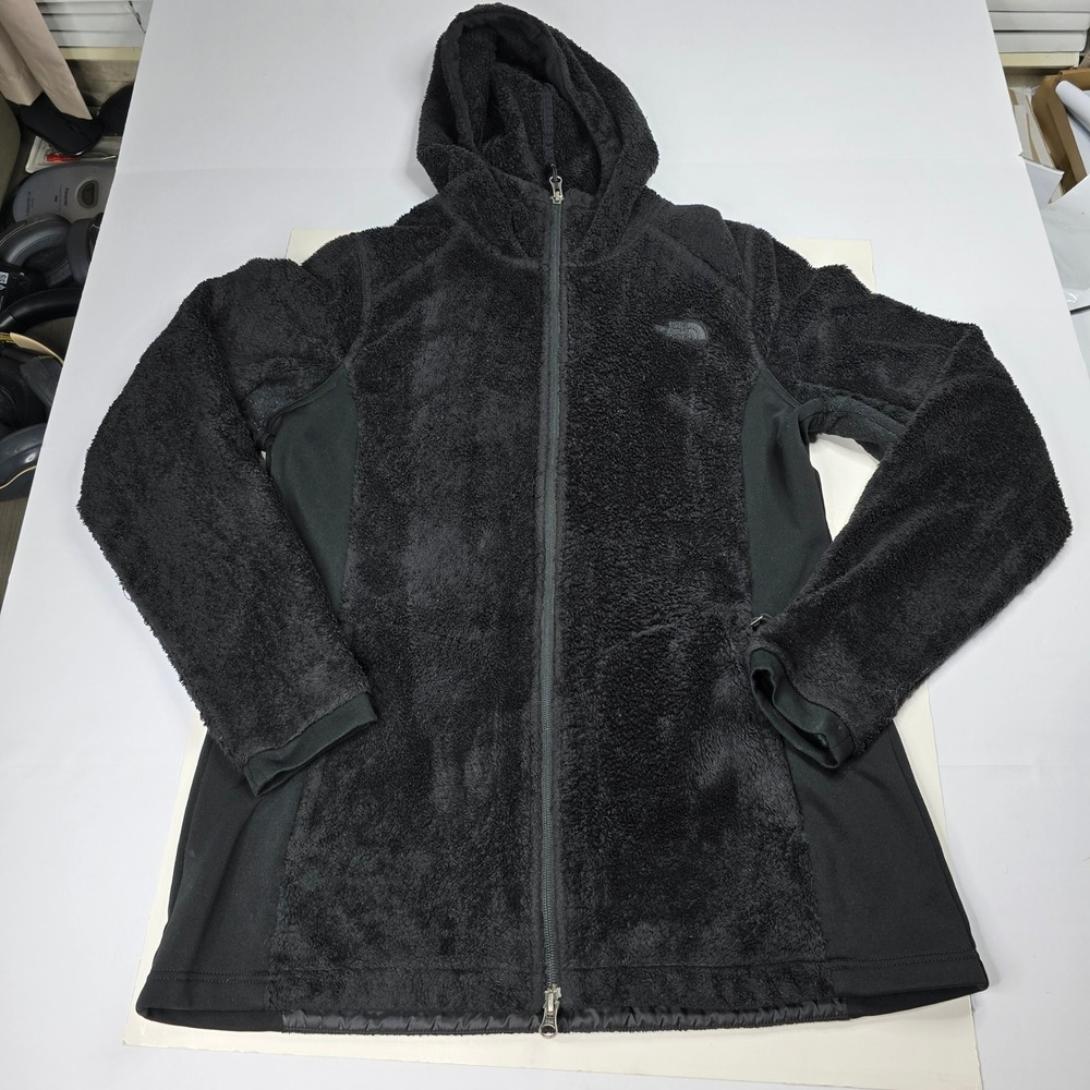 The North Face Osito Hybrid Full Zip Fleece Hoodie Black Womens Large